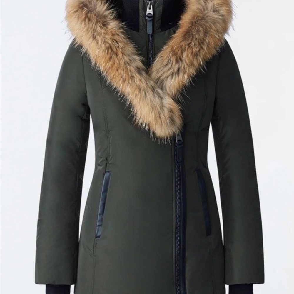 Authentic Mackage Olive Adali Parka with Fur Collar